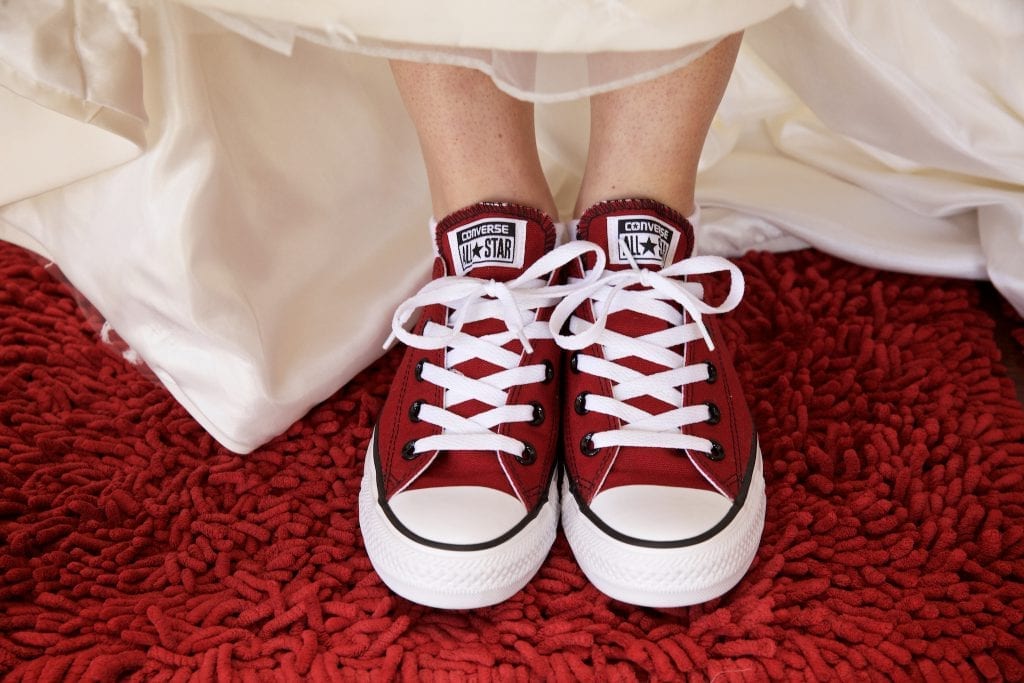 Red Converse wedding shoes, Tulsa wedding photography