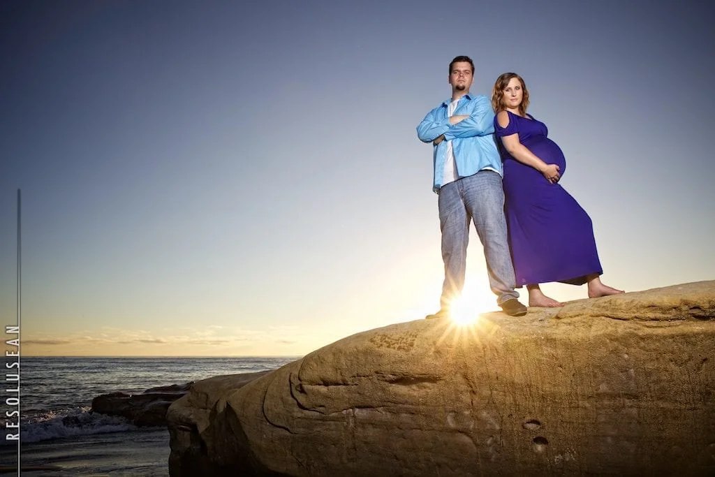 maternity photo at the beach