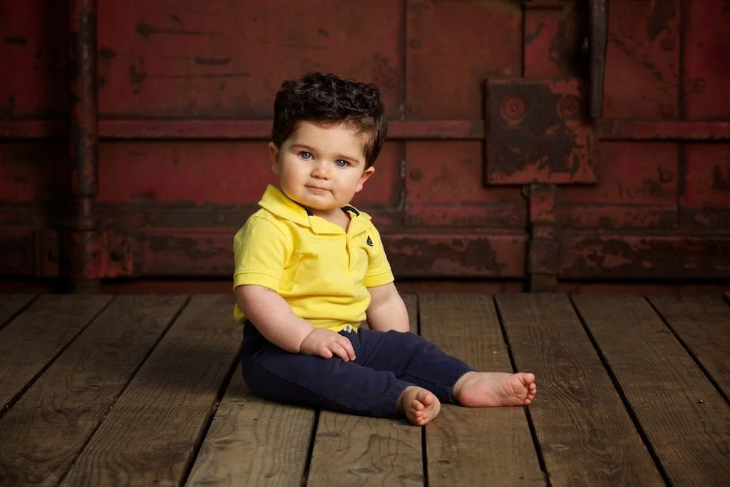 Sitting baby outdoor photo