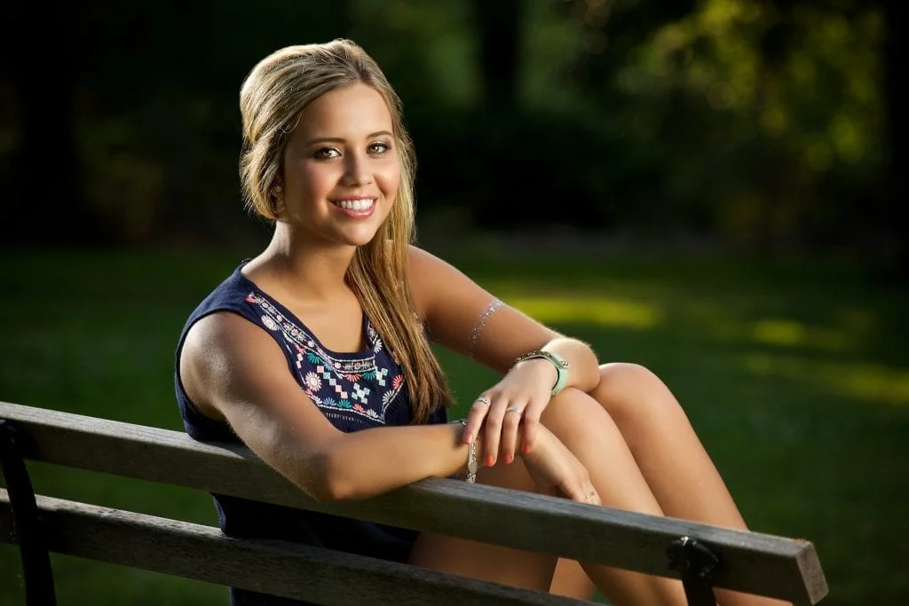 girl on bench photo