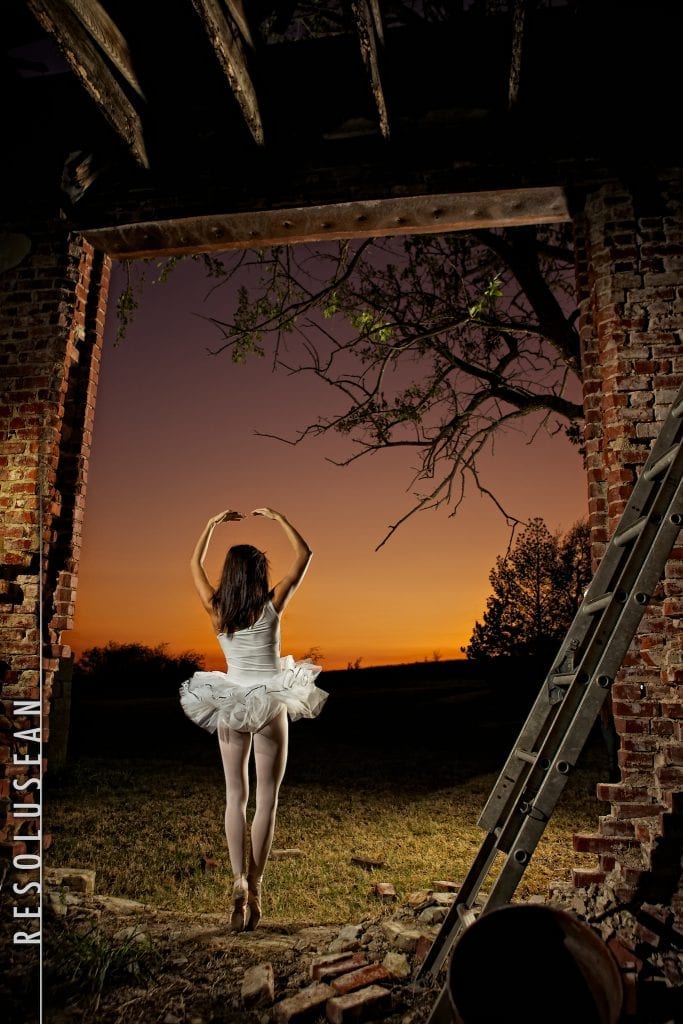 ballerina at sunset photo