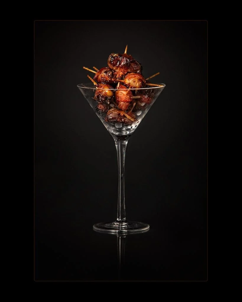 photo of glass filled with appetizer 