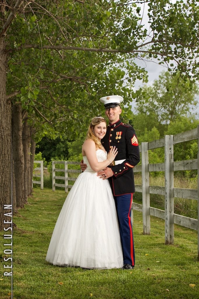 Military couple wedding