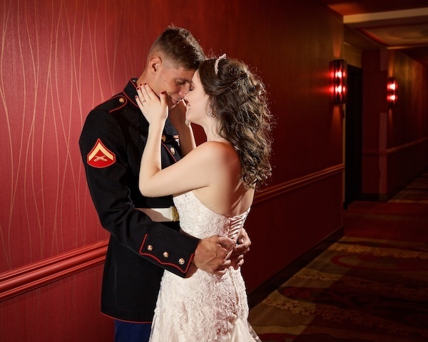 Photo of brida and groom at Hard rock hotel tulsa