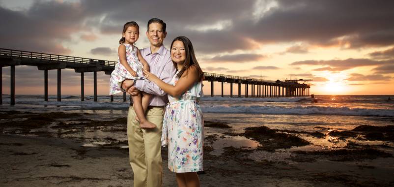 family at beach