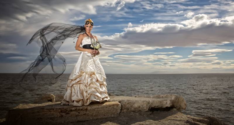 Bride at Salton Sea